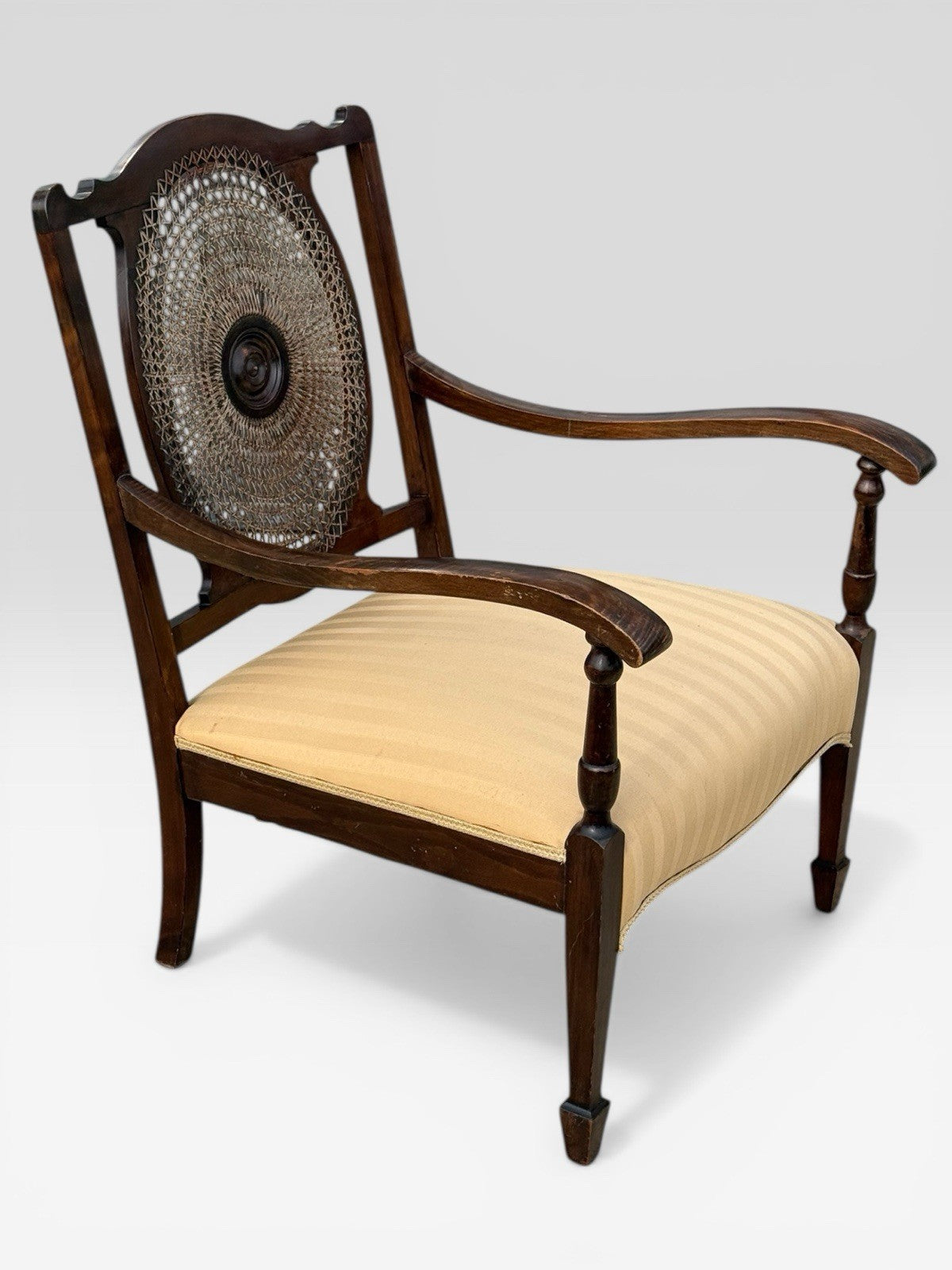 Antique Bergere Chair Cane Seat French Louis Style Armchair Vintage