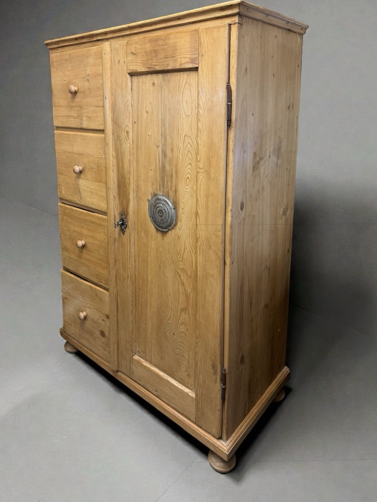 Antique Pine Eastern European Farmhouse Pantry Cupboard