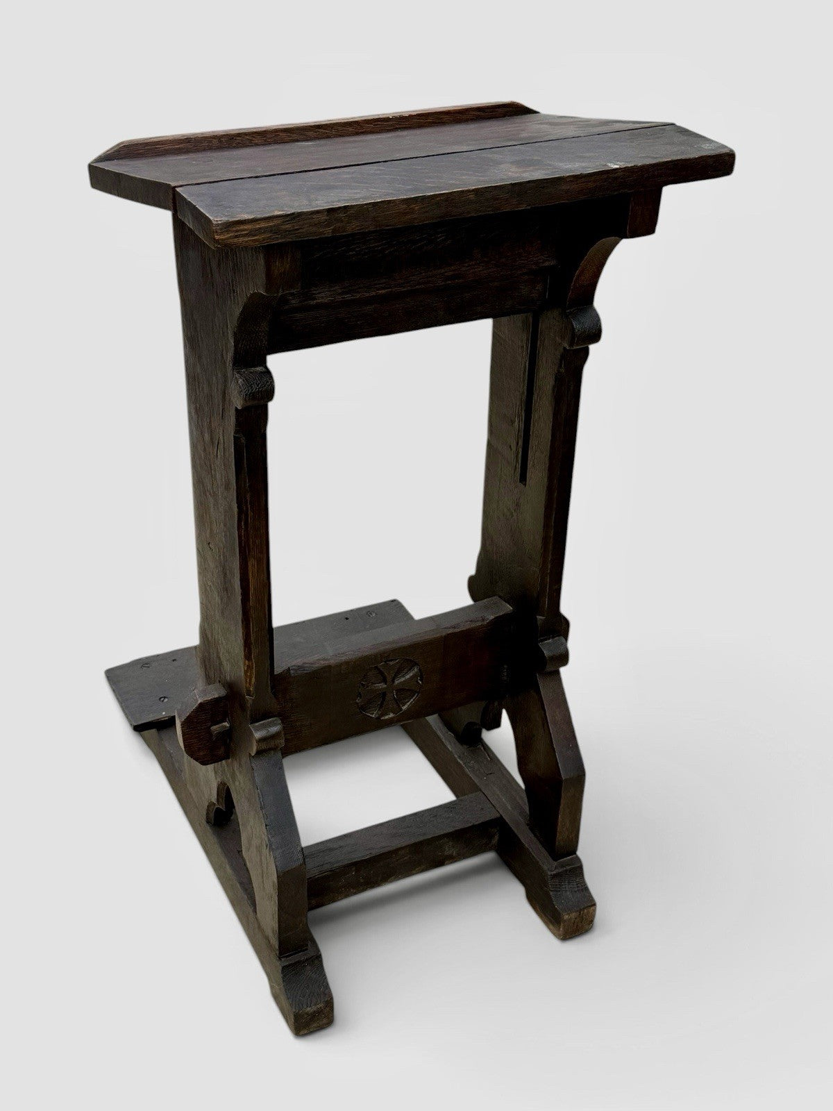Antique Oak Prayer Desk Kneeler Ecclesiastical Religious Furniture