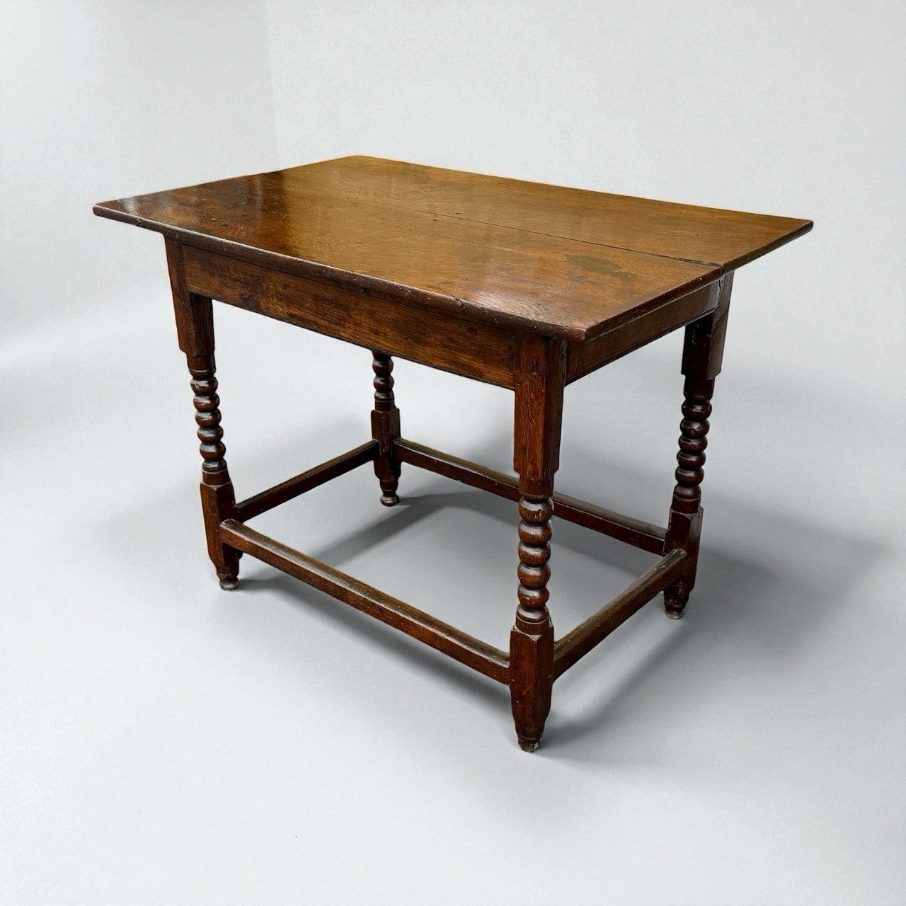 Georgian English Oak Bobbin Leg Side Table 