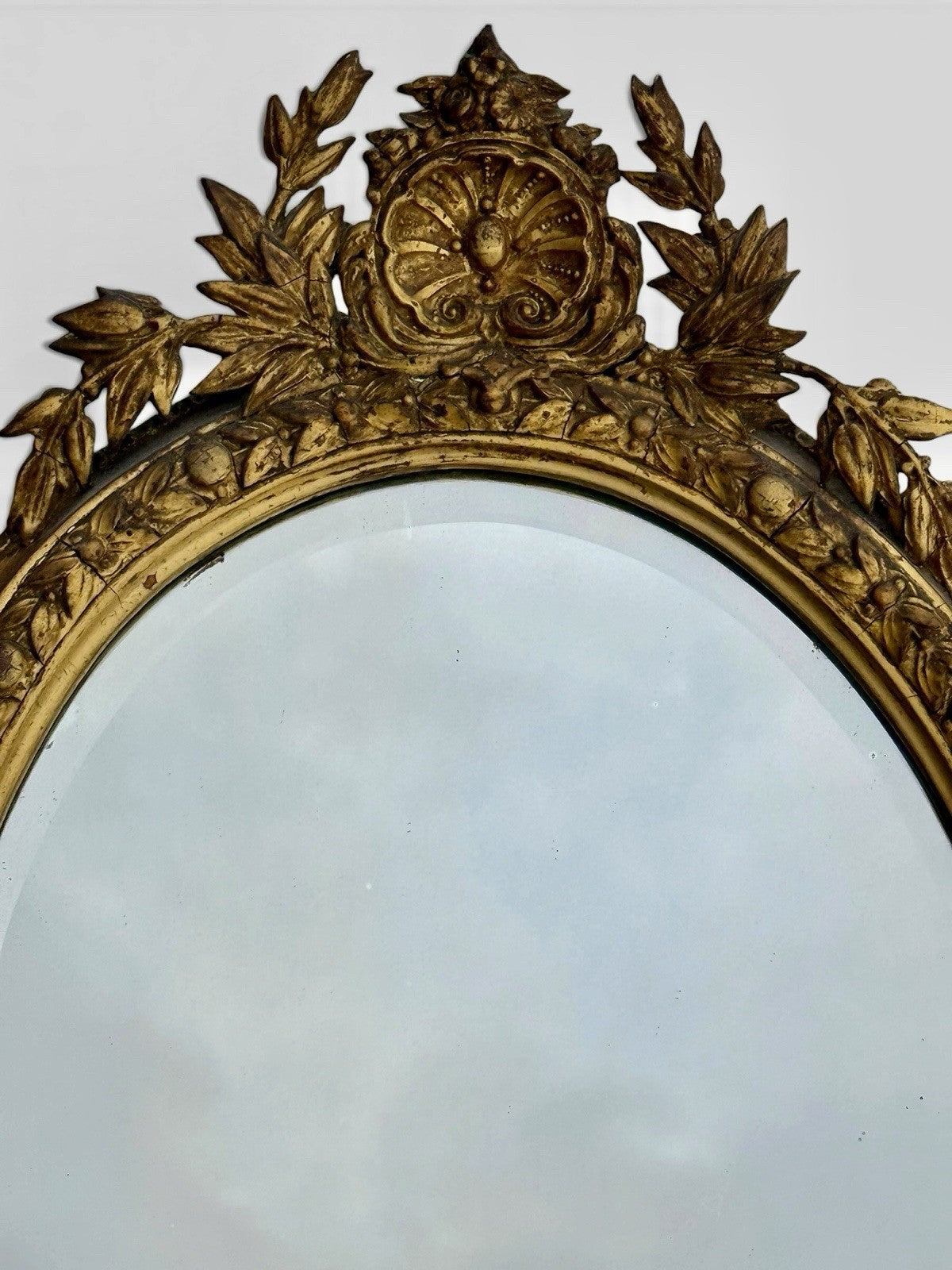 Antique Victorian Gilt & Gesso Girandole Mirror C1850 Ornate Wall Mirror