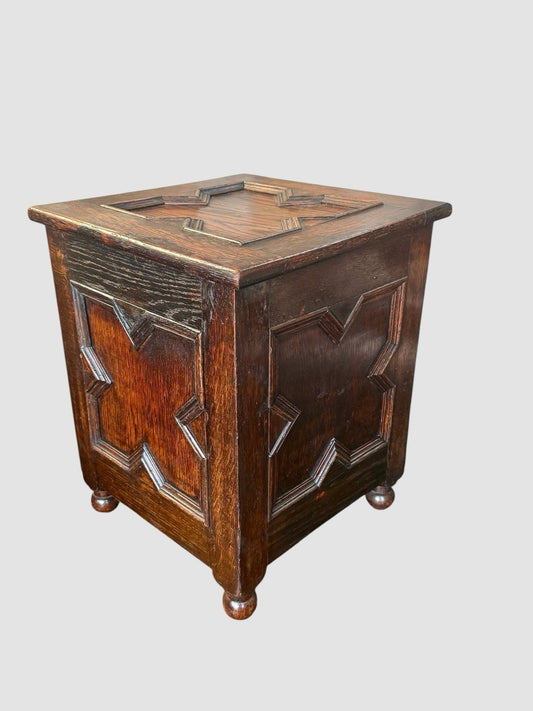 Antique Oak Coal Box c1850 with Original Metal Liner Victorian