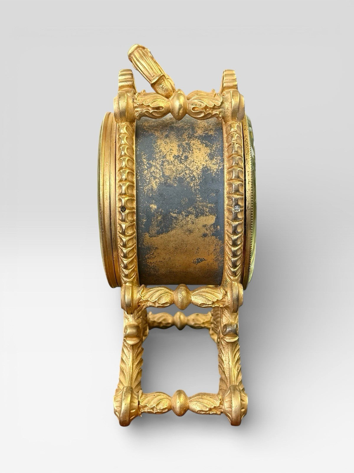 Antique French Ormolu Mantel Clock Rococo Gilt Bronze 19thC