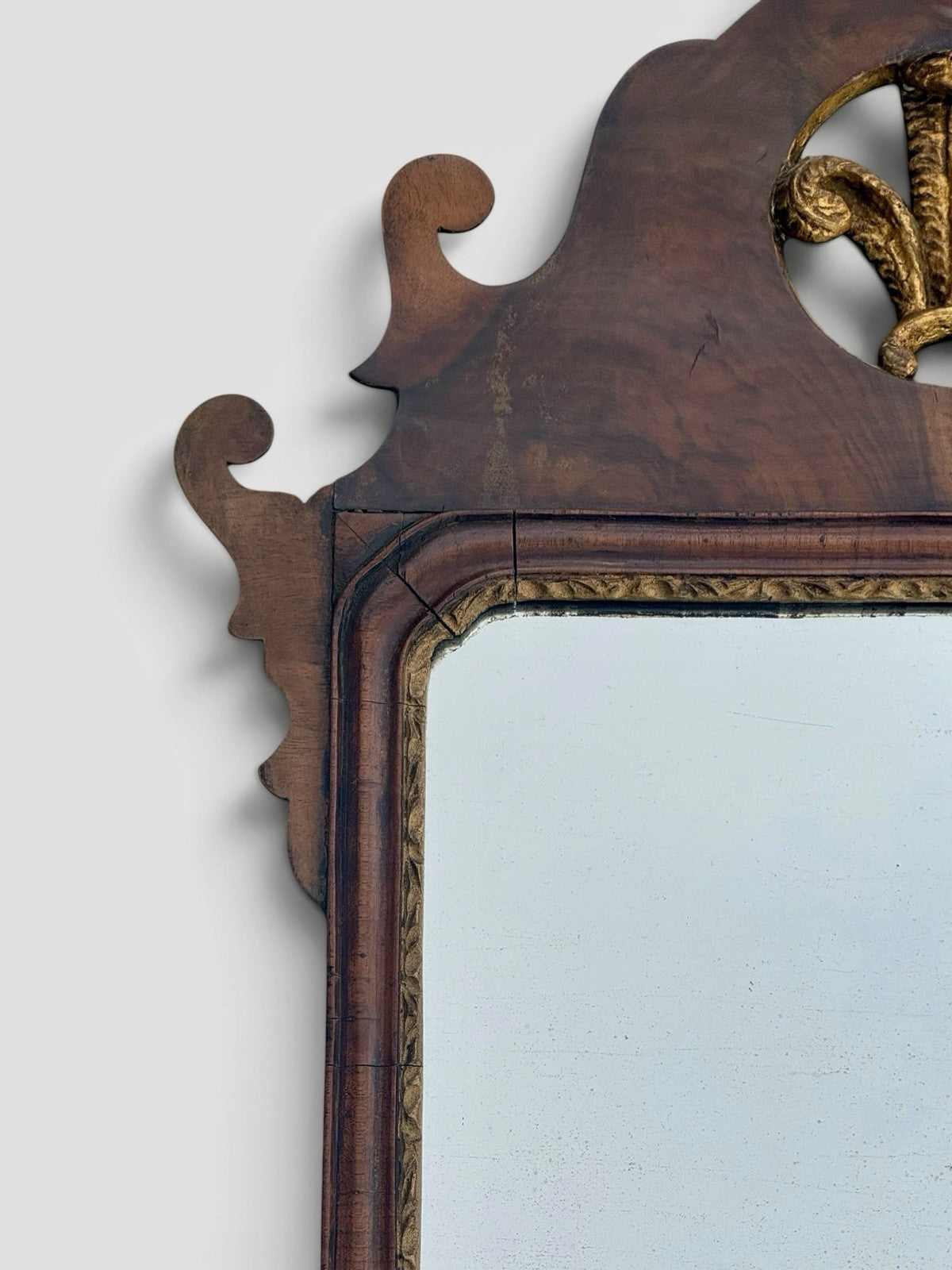 Antique Georgian George III Walnut Wall Mirror Original Glass c1790 75x43cm