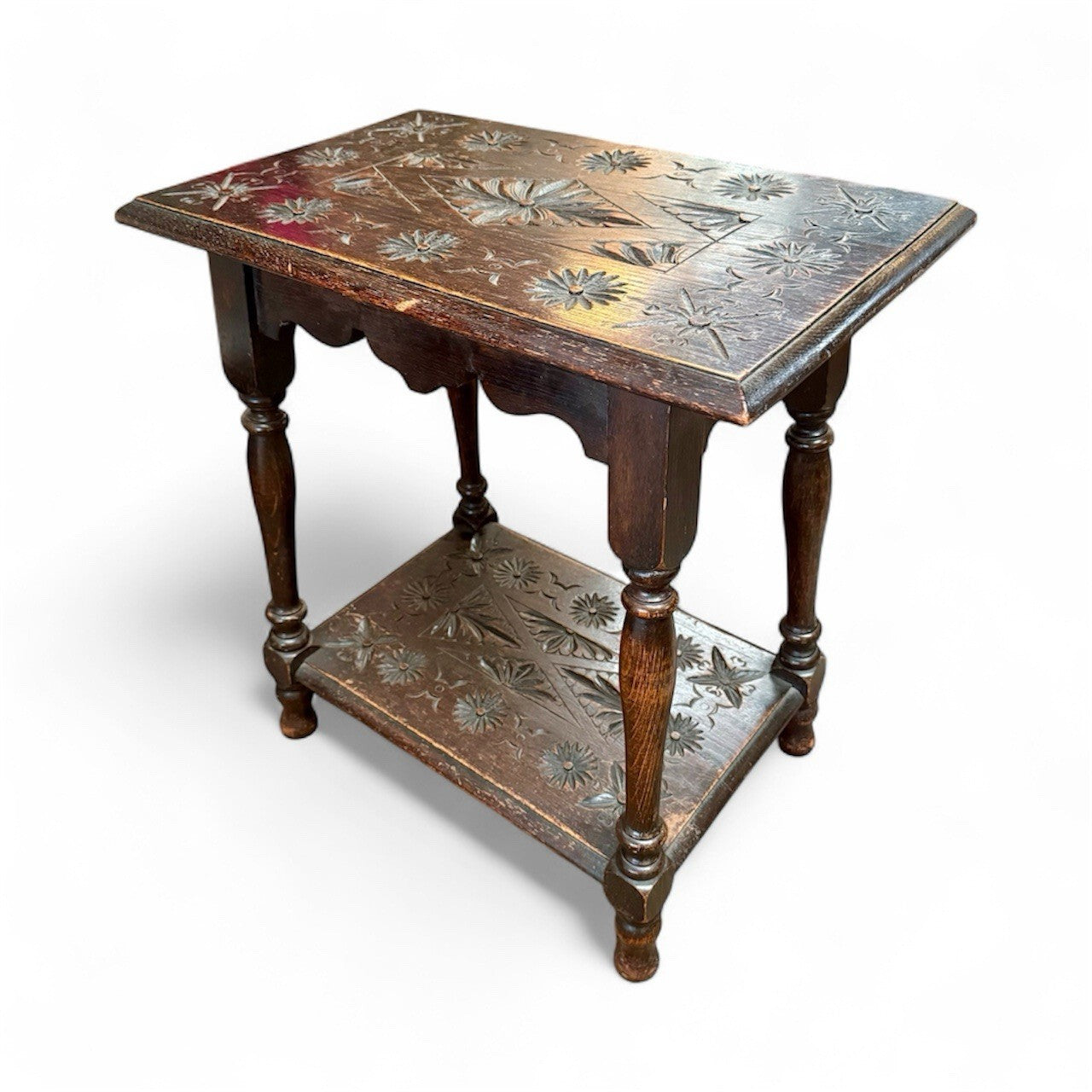 Antique English Oak Occasional Side Table 