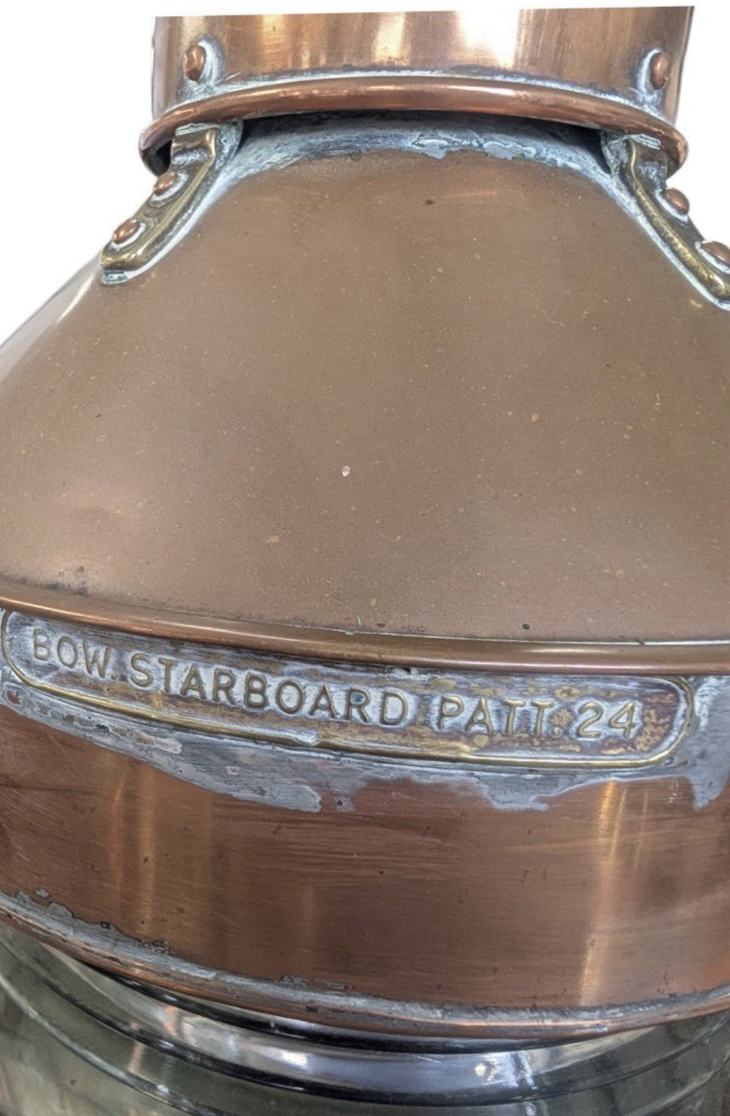 Pair Antique Alderson & Gyde Copper Ship Bow Navigation Lanterns Port Starboard