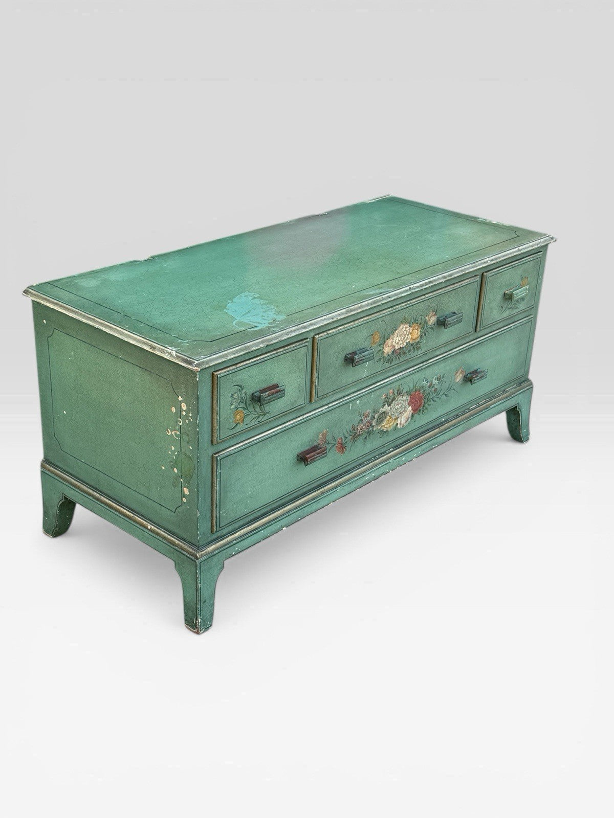 Antique Waring & Gillow Hand Painted Side Cabinet Edwardian Cupboard
