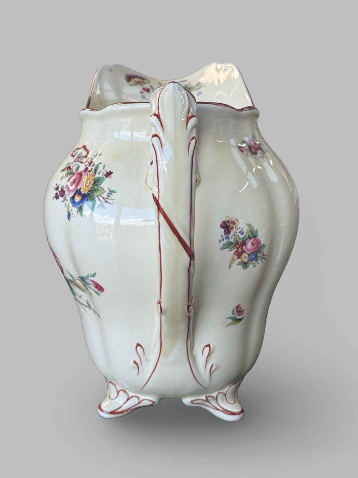Large Antique Coalport Ceramic Jug Floral Pattern English Vintage
