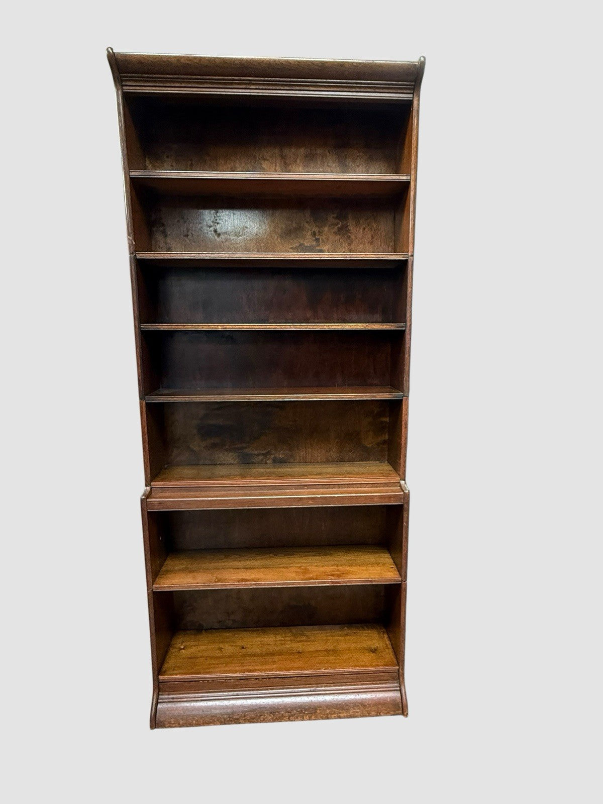 Antique Mahogany Waterfall Stacking Bookcase Graduated Sections Display Cabinet