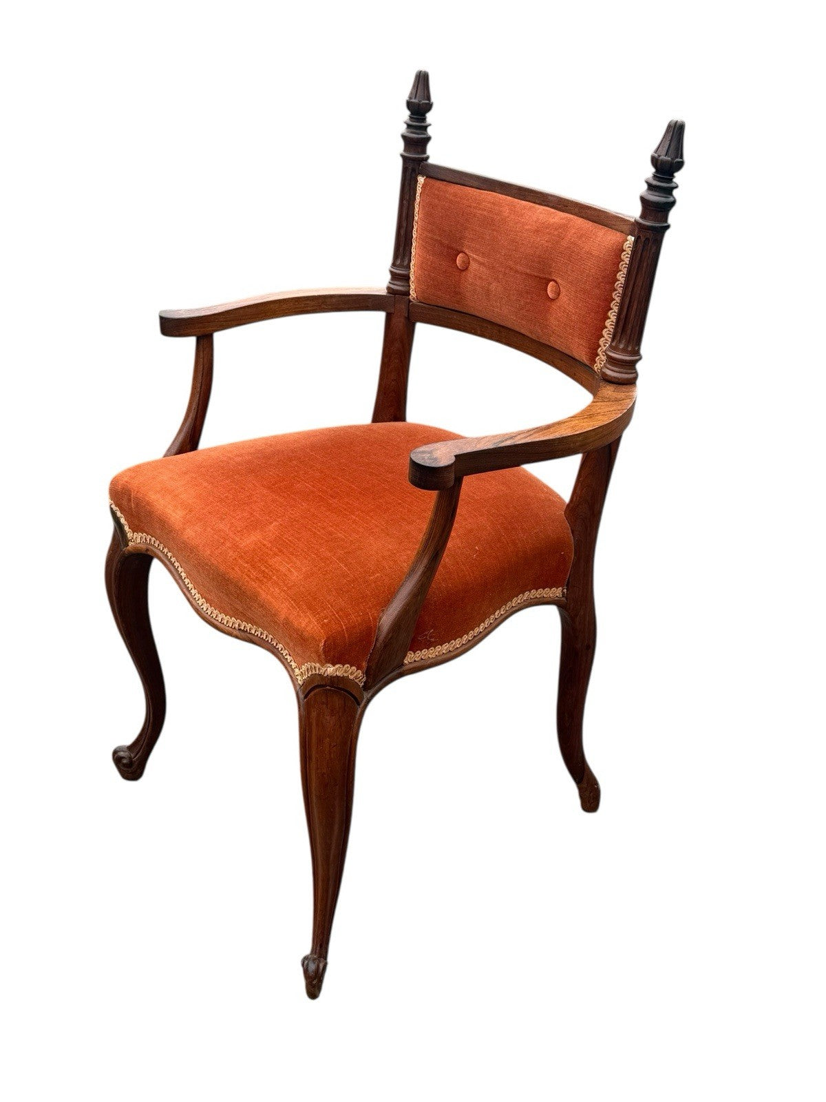 Antique Regency Style Mahogany Bedroom Chair Vintage Upholstered Dressing Seat