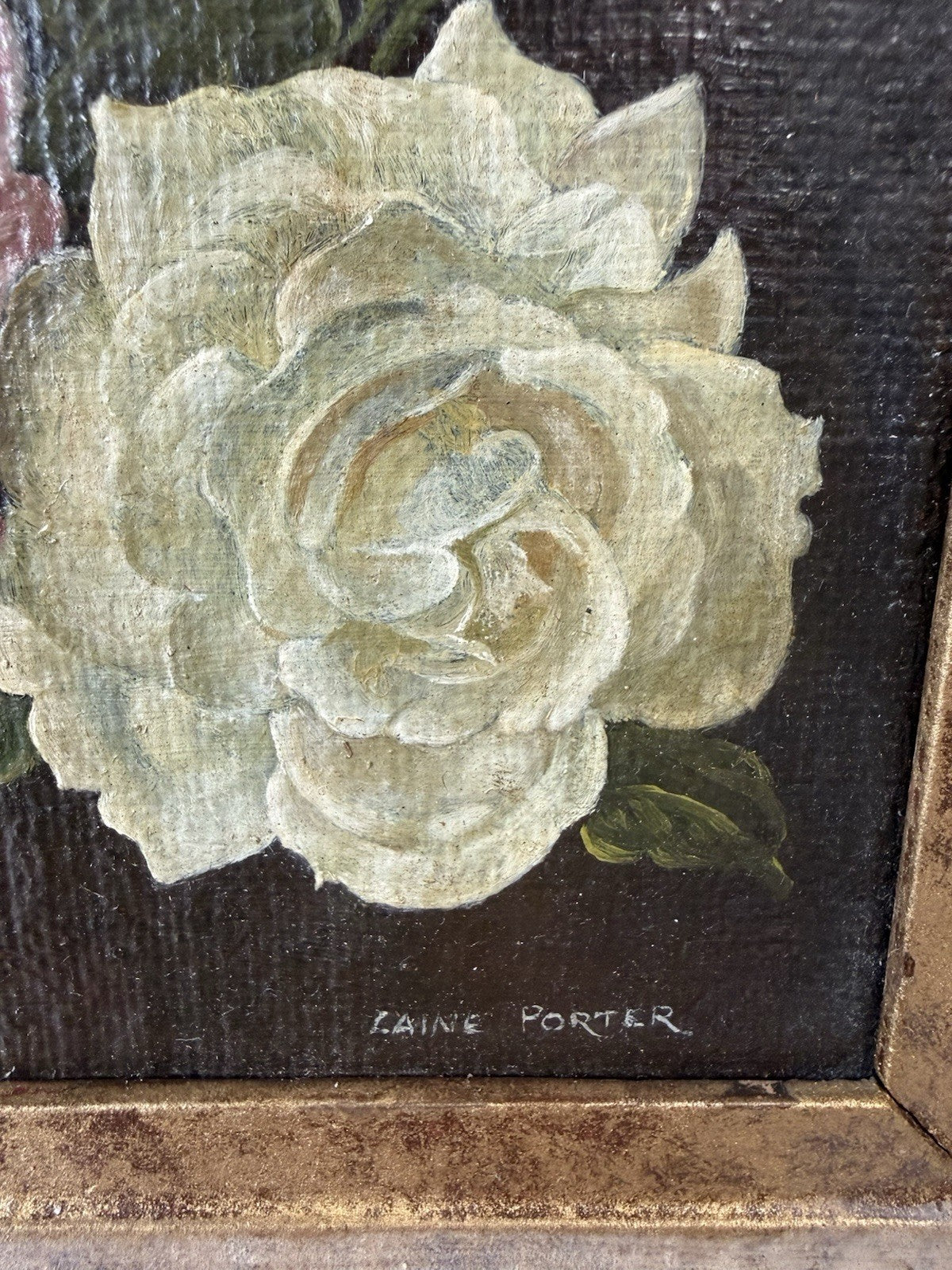 Antique Oil Painting On Panel, Framed Signed Still Life