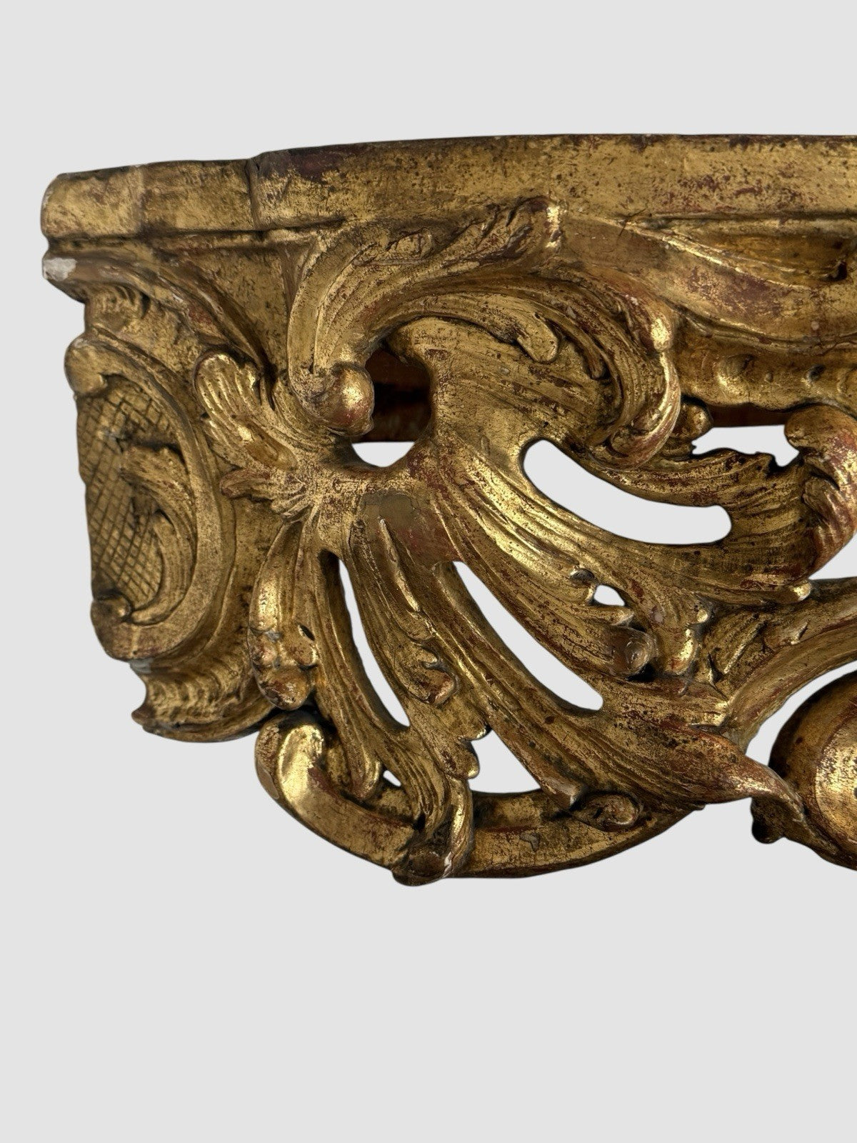 Antique Louis XV Carved Gilt Wood Console Table Rococo Style