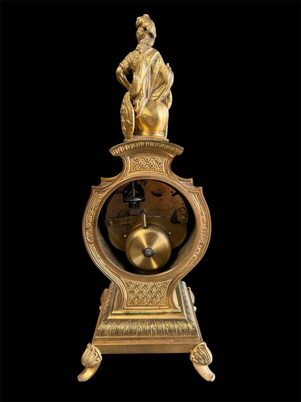 Antique Napoleon III Style Bronze Chiming Mantel Clock