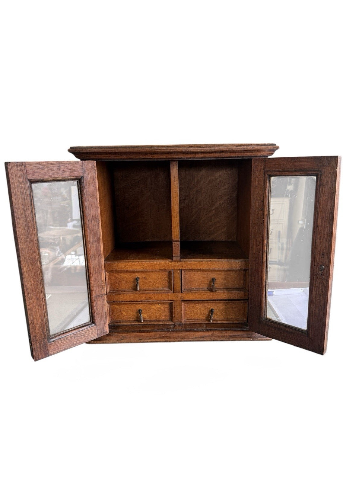 Antique Pipe Smokers Cabinet Tobacco Storage Display Case