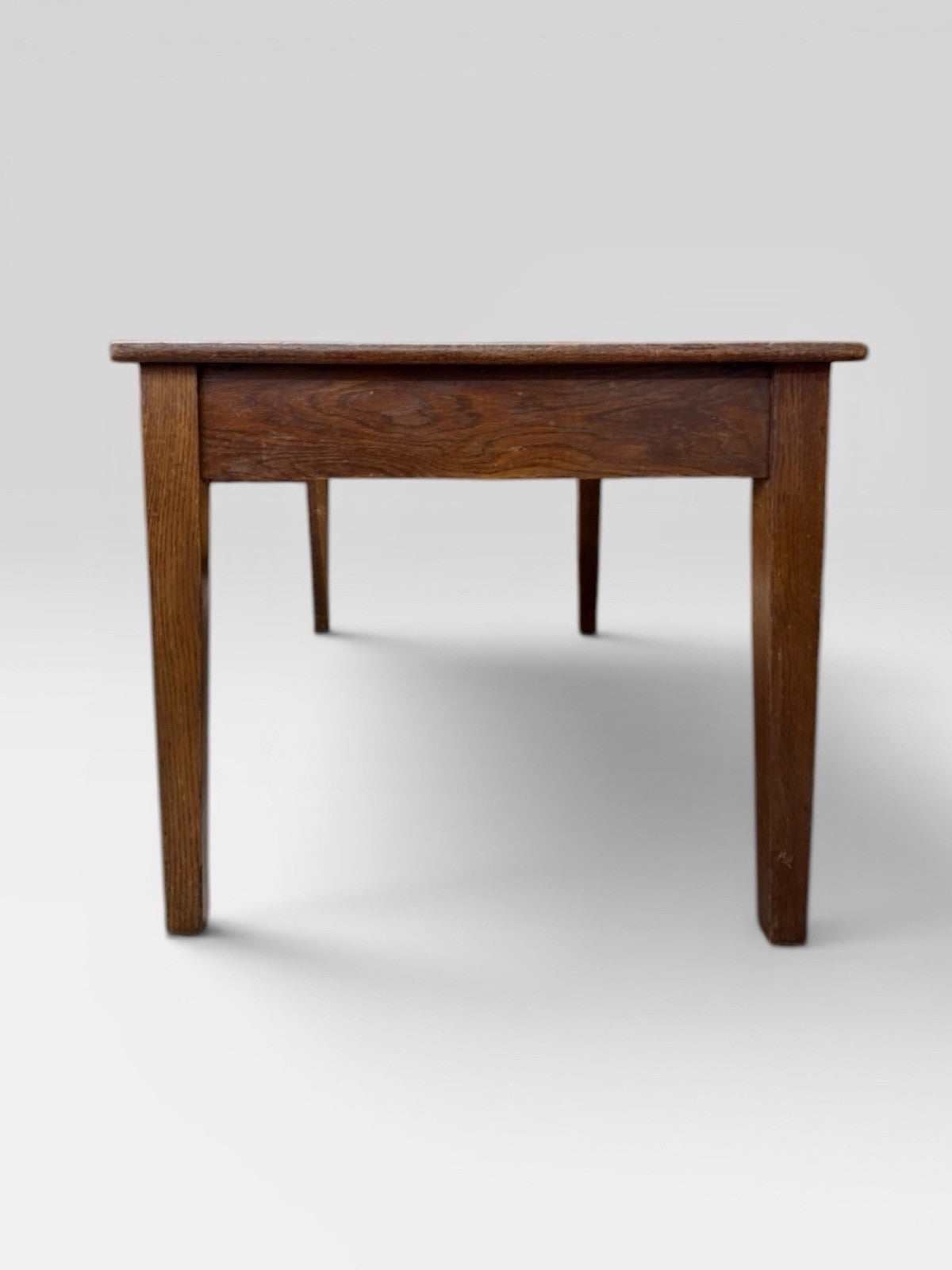Antique Solid Oak Government Desk Leather Top Writing Office Table
