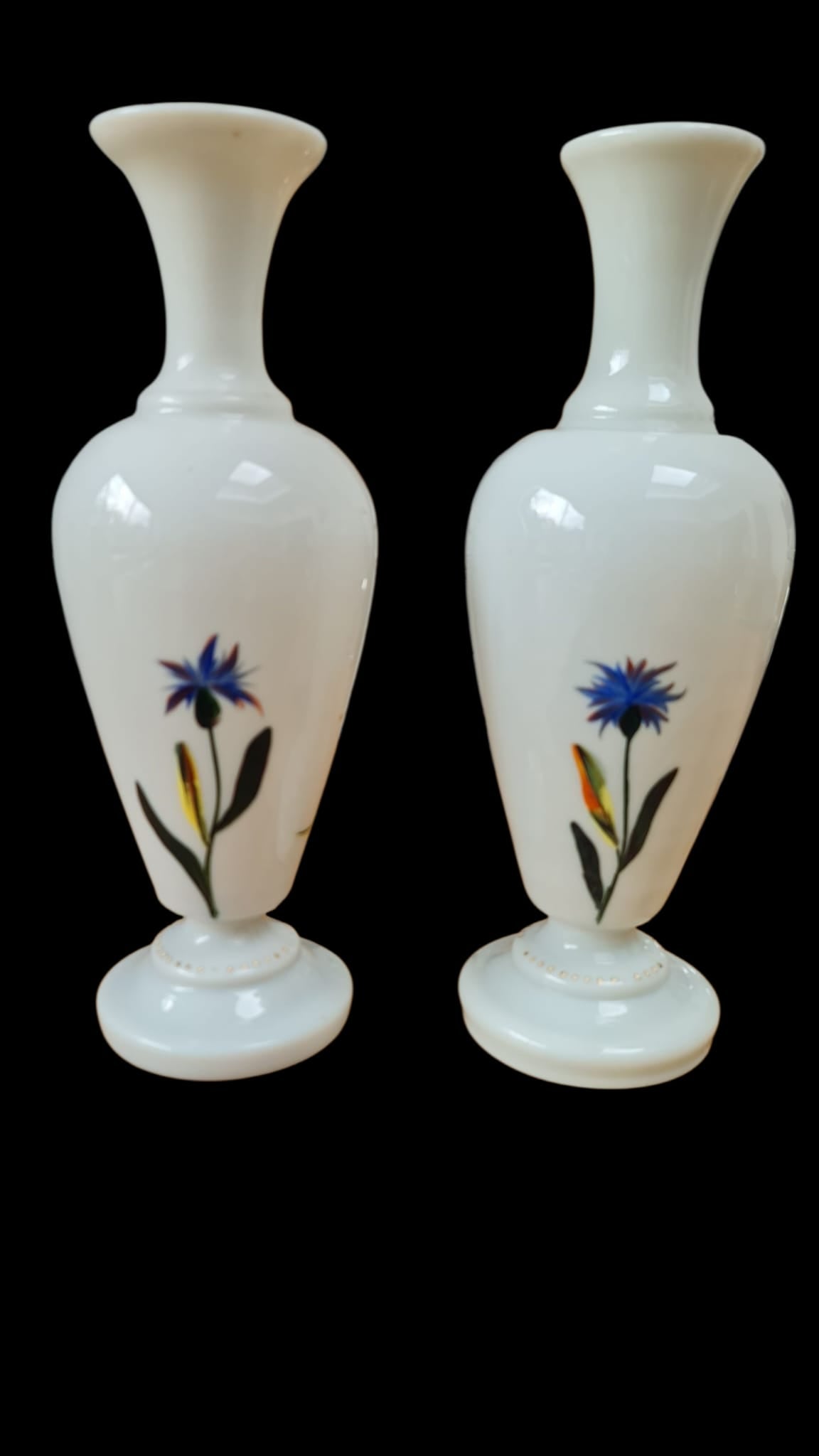 Victorian Uranium Glass Vases - Cow Shed Collective 